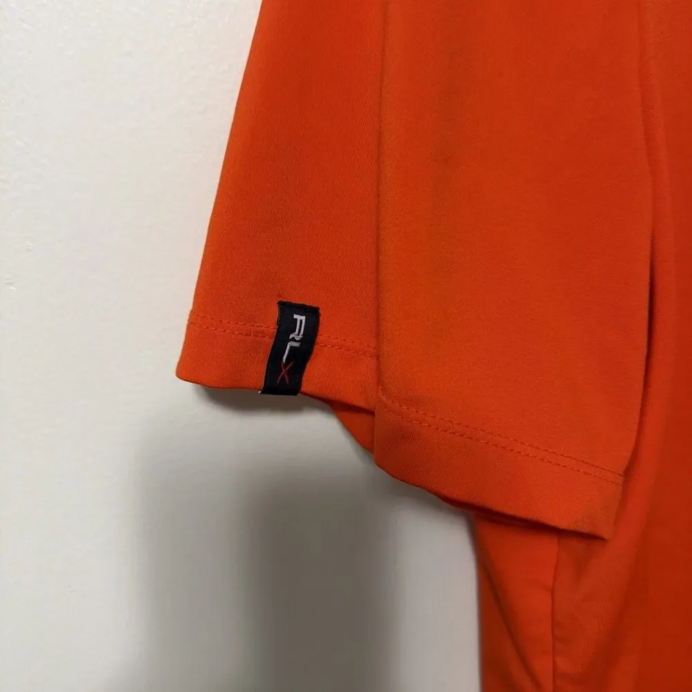 RLX Ralph Lauren Lightweight Airflow Mens Medium Jersey Orange Golf Polo Stretch